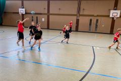 Die Minis I der Handball-Füchse Scheyern beim KHB-Spielbetriebsturnier in Schrobenhausen