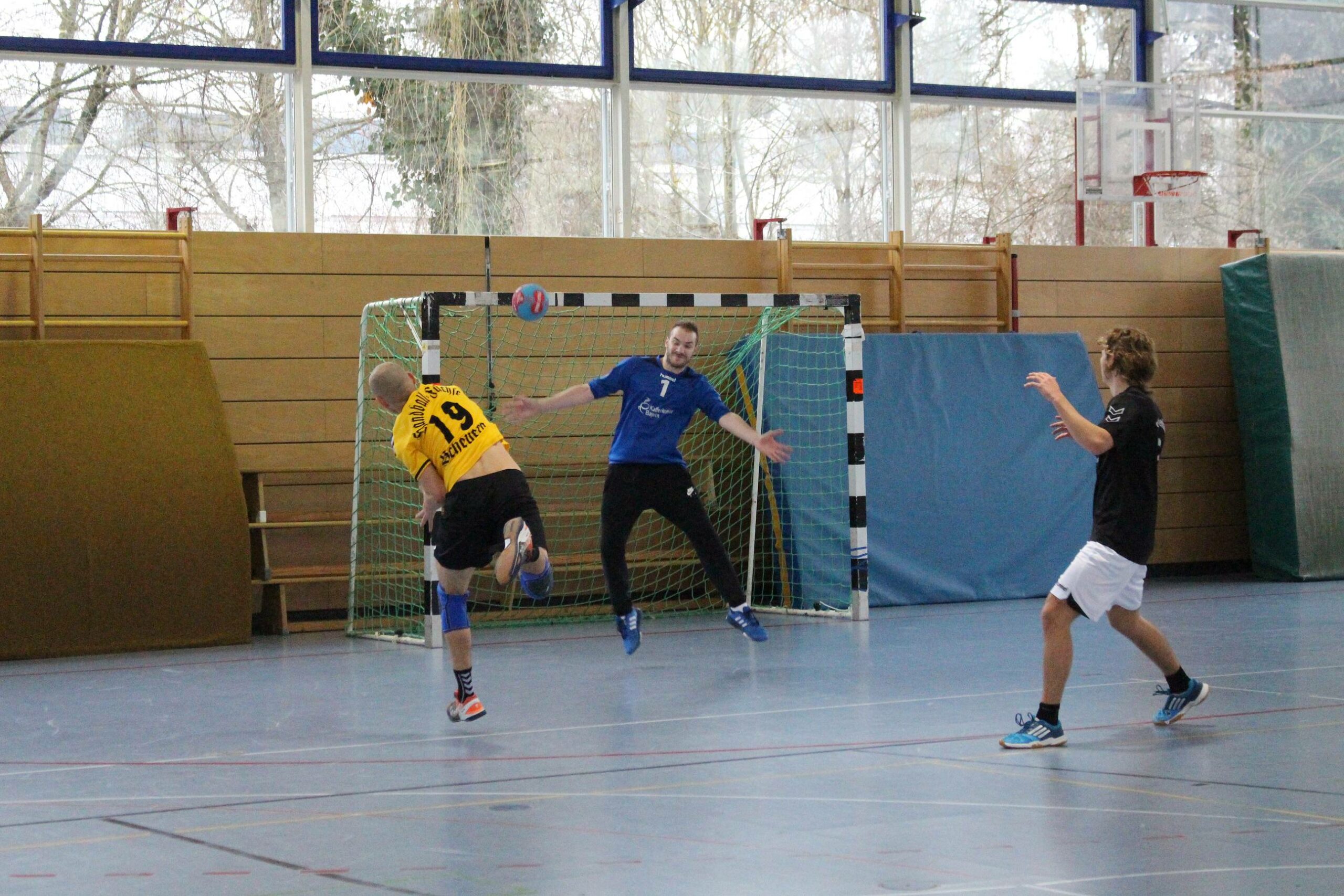 Mario Mahl beim Torwurf für die Handball-Füchse.