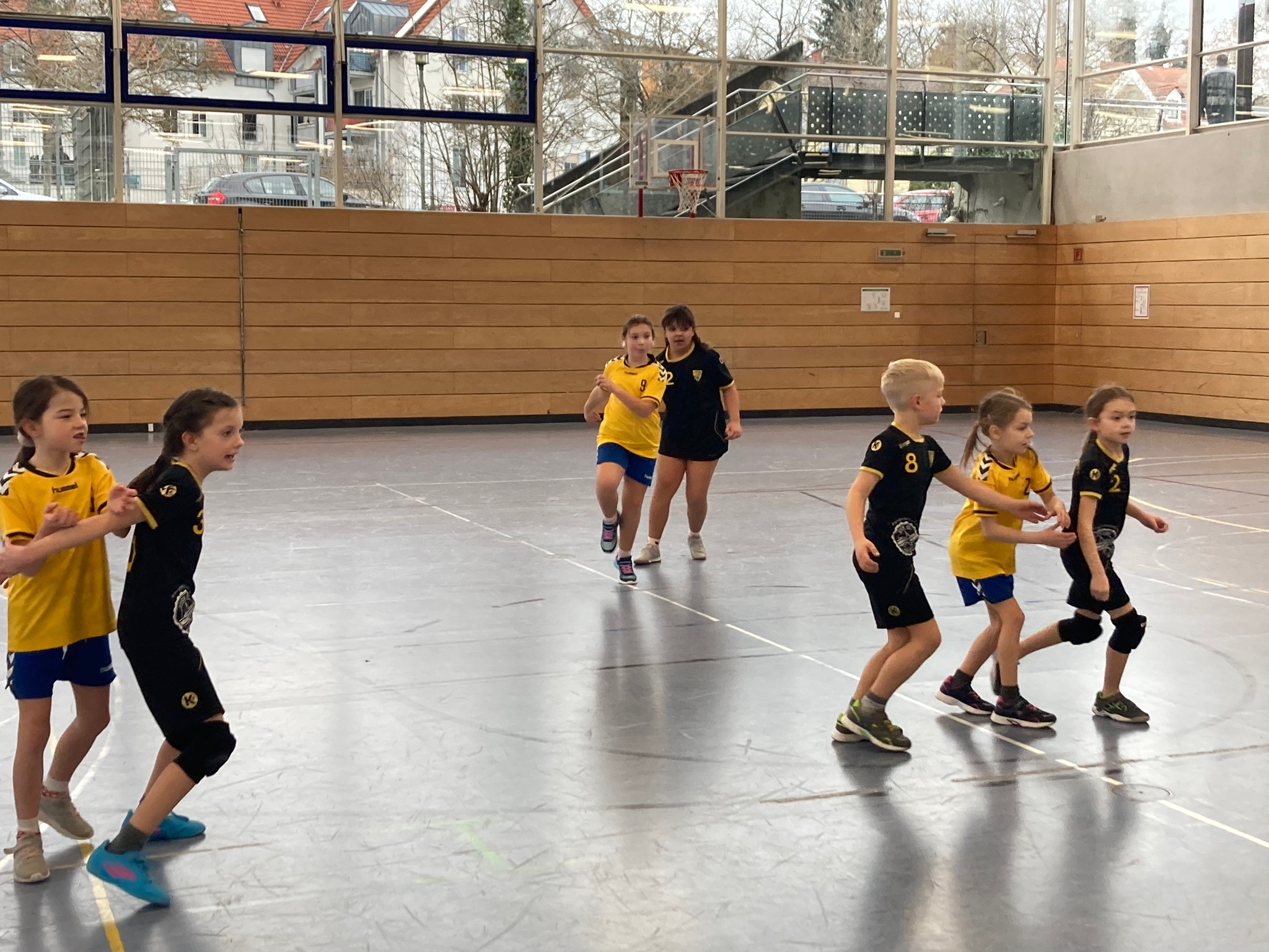 Die Minis I der Handball-Füchse beim Spielbetriebsturnier